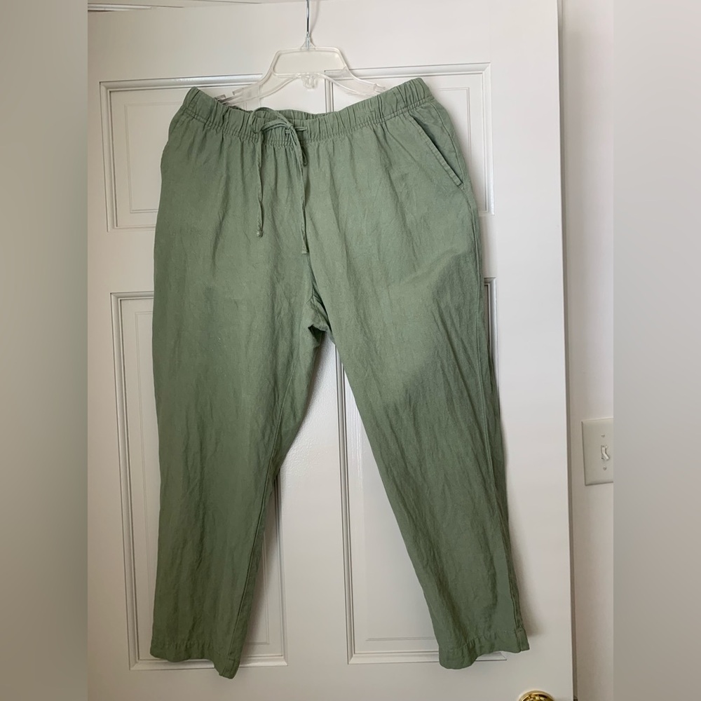 Women’s Olive Green Drawstring Casual Pants